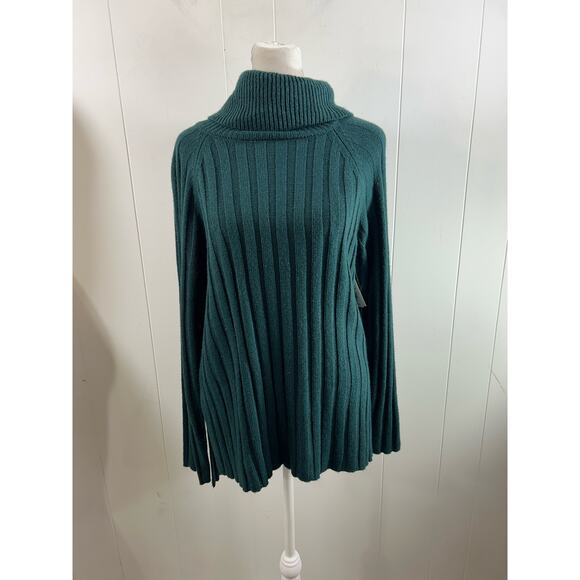 Sanctuary Rib Turtleneck Tunic Sweater in Green Size XXS Runs big - Picture 2 of 6